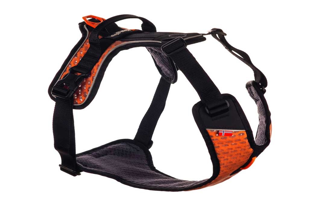 Non-stop dogwear Ultra Harness, gepolsteres Geschirr, orange